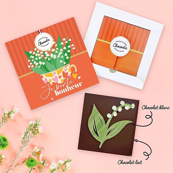 CHOCODIC - CHOCOLATE 1 DE MAYO CHOCOLATE LIRIO DE LOS VALLES Ramita en barra (CAC) - LUCKY CHARM CHOCOLATE LIRIO DE LOS VALLES