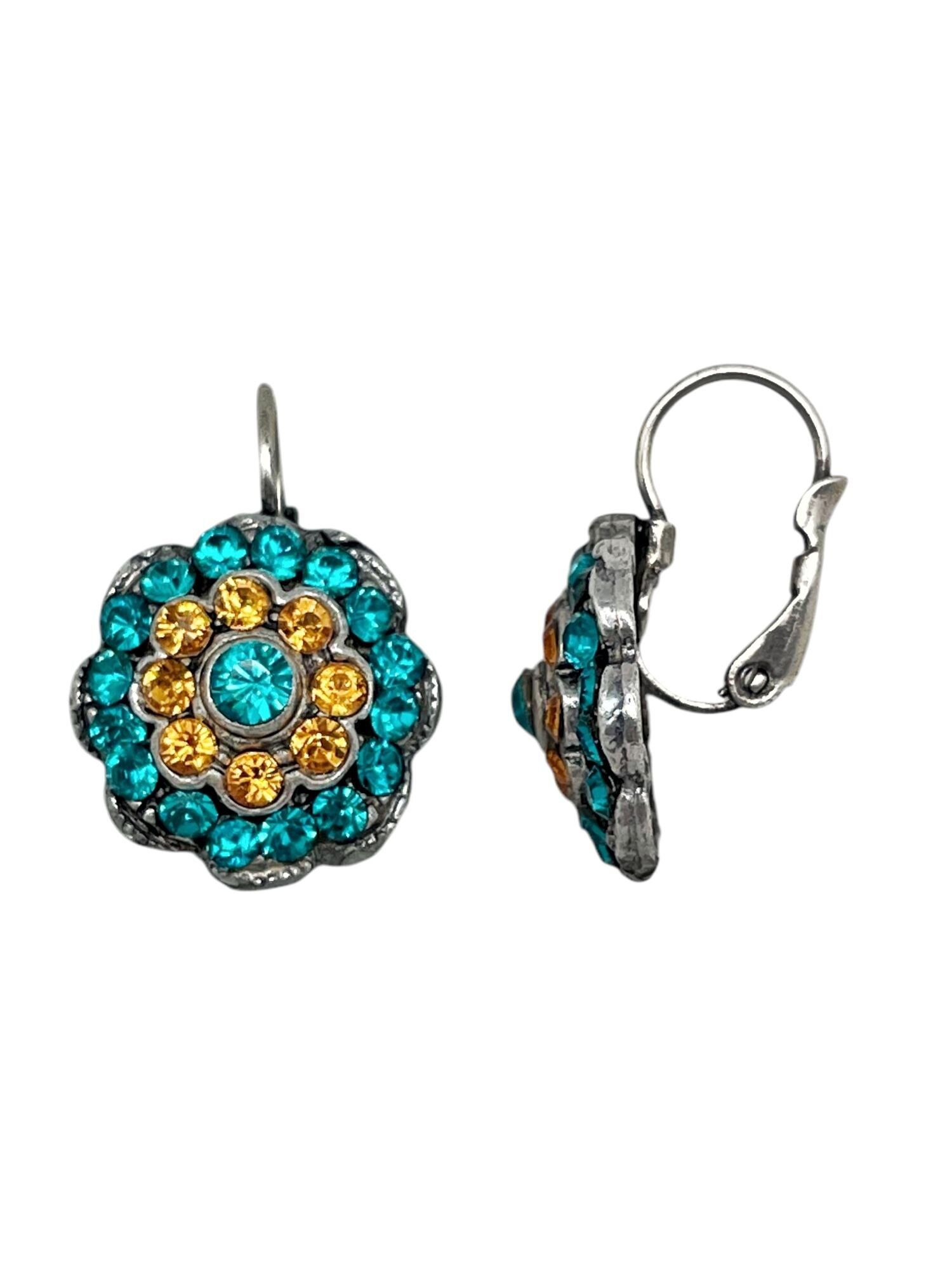 Blaue Zirkonia Silber Ohrringe 10µ