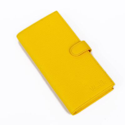 Portefeuille Jaune en Cuir