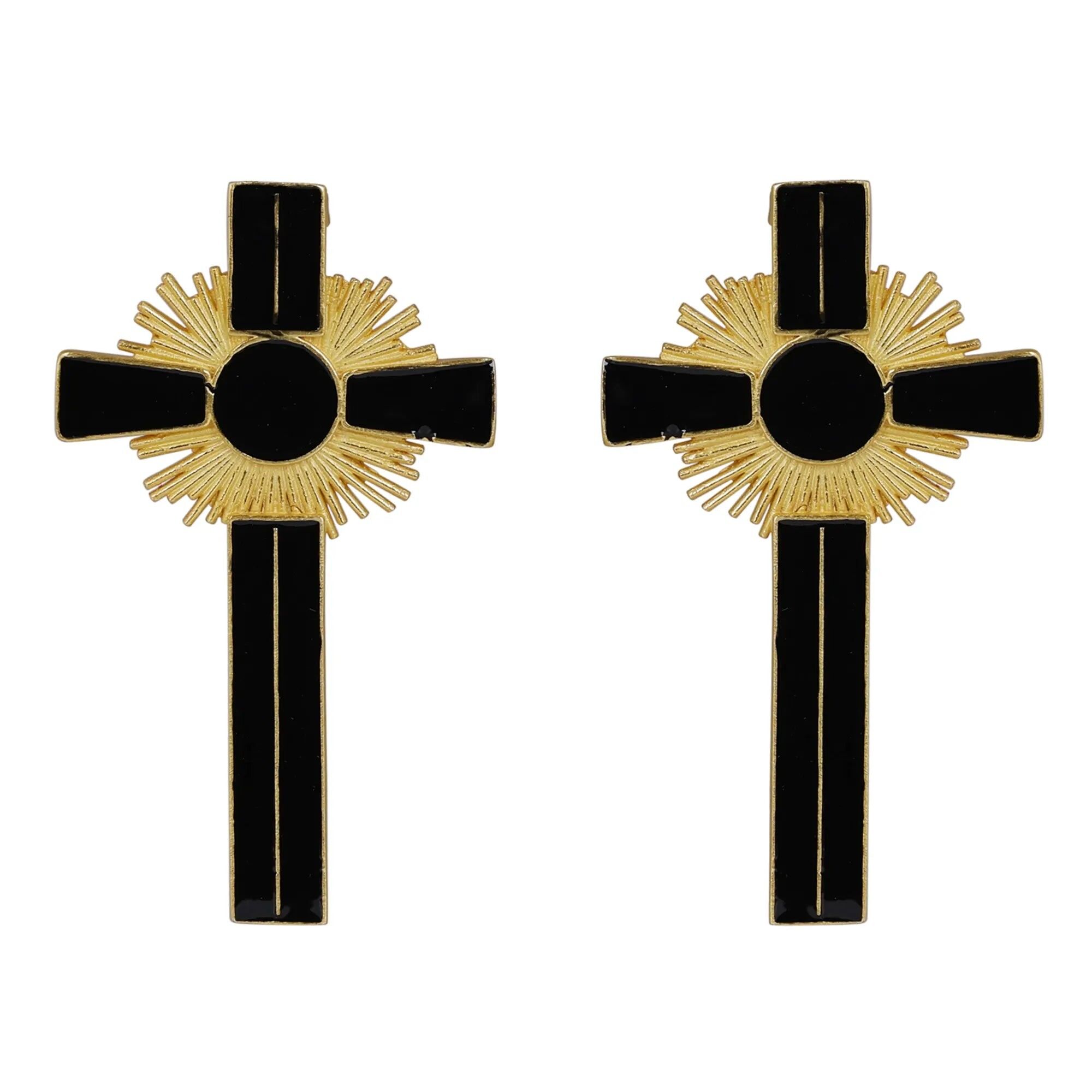 Schwarze Divinity-Kreuz-Ohrringe