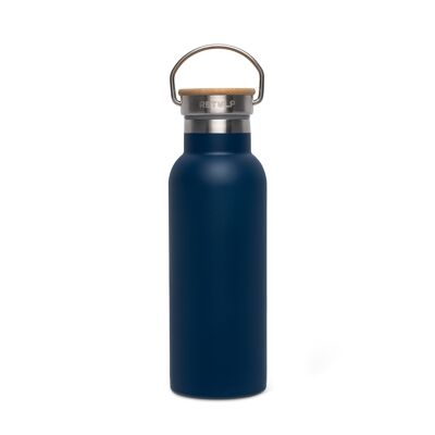 Robuste Trinkflasche aus Stahl mit Bambusverschluss - Urban 500ml Flasche Deep Blue Thermos