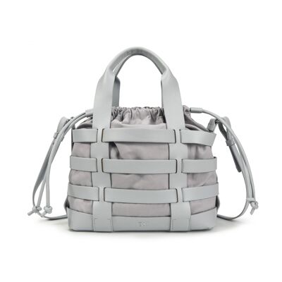 Blue gray Arieta vegan leather tote bag