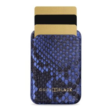 iPhone MagSafe Wallet - Cuir de python bleu 2