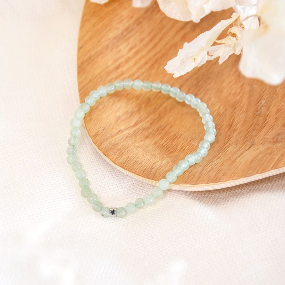 Green Aventurine Bracelet Round Beads 4 mm