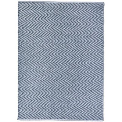 Alfombra Hug Rug tejida en espiga azul vaquero