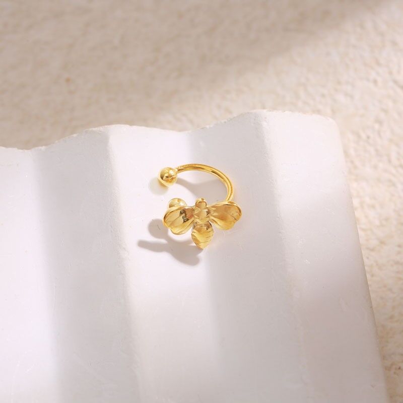 Earcuff in oro con ape scintillante