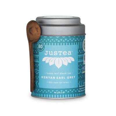 Justea | Kenyan Earl grey | 90 gram | 40/80 kop | Losse thee | Biolgisch | Fairtrade | Non-GMO.