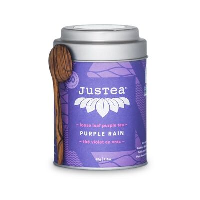 Justea | Purple Rain | 80 gram | 40/80 kop| |Paarse thee | Losse thee | Biologisch | Fairtrade | Non-GMO.