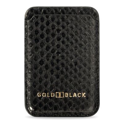 Portafoglio iPhone MagSafe - Pelle di pitone nero profondo