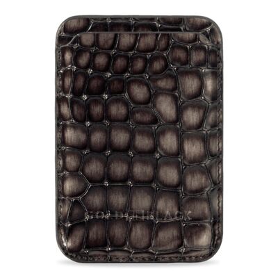 iPhone MagSafe Wallet - cuir design Milano gris