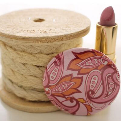 Miroir de poche paisley rose