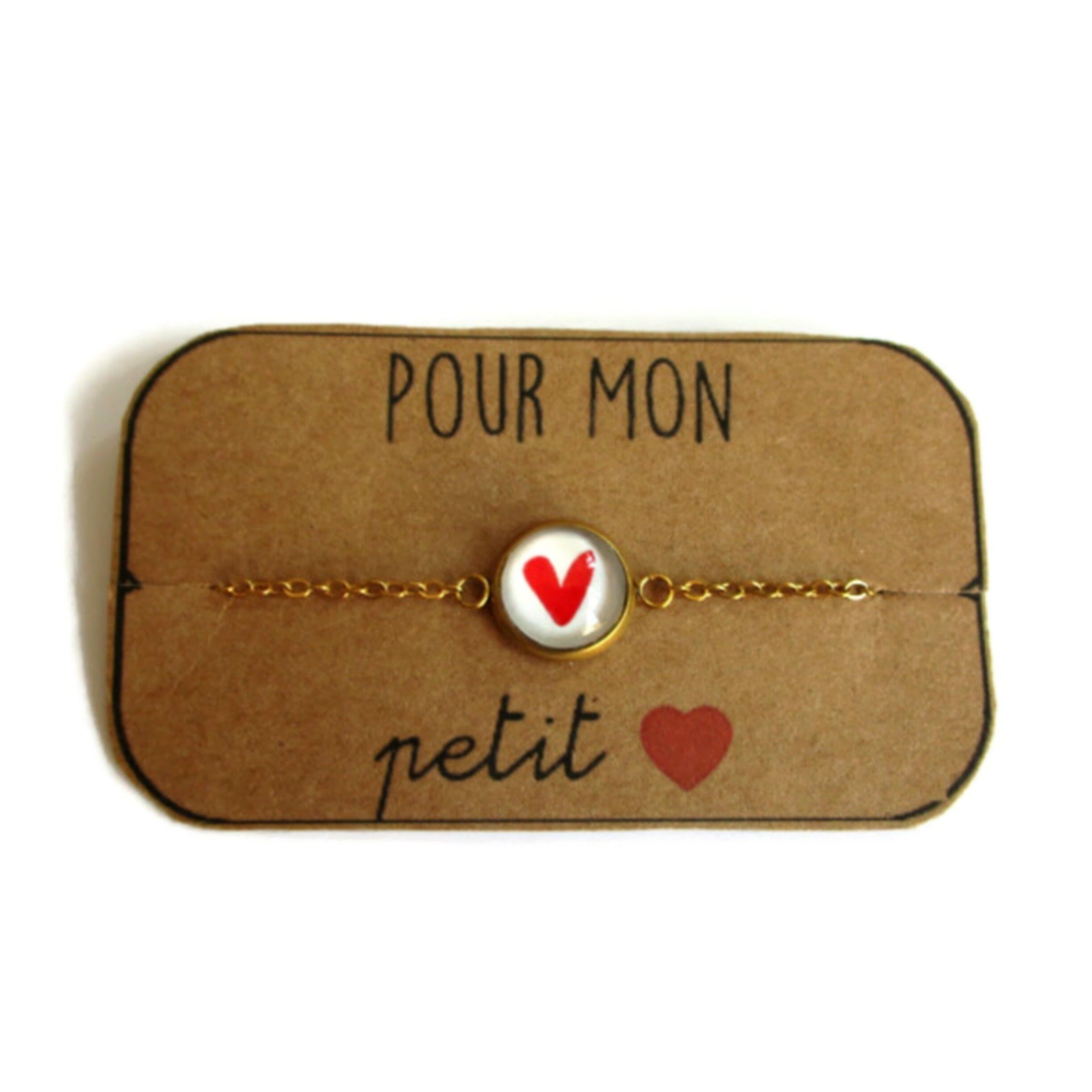 Bracelet Coeur Rouge, finition dorée ou argentée