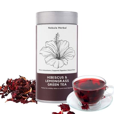 Té verde premium STGFOP de hibisco y limoncillo
