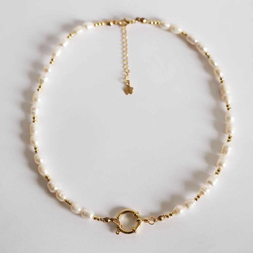 Collana Hannah - Acciaio inossidabile / Perle d'acqua dolce / Pendenti intercambiabili