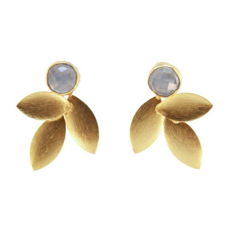 Hellblaue Leinenohrringe