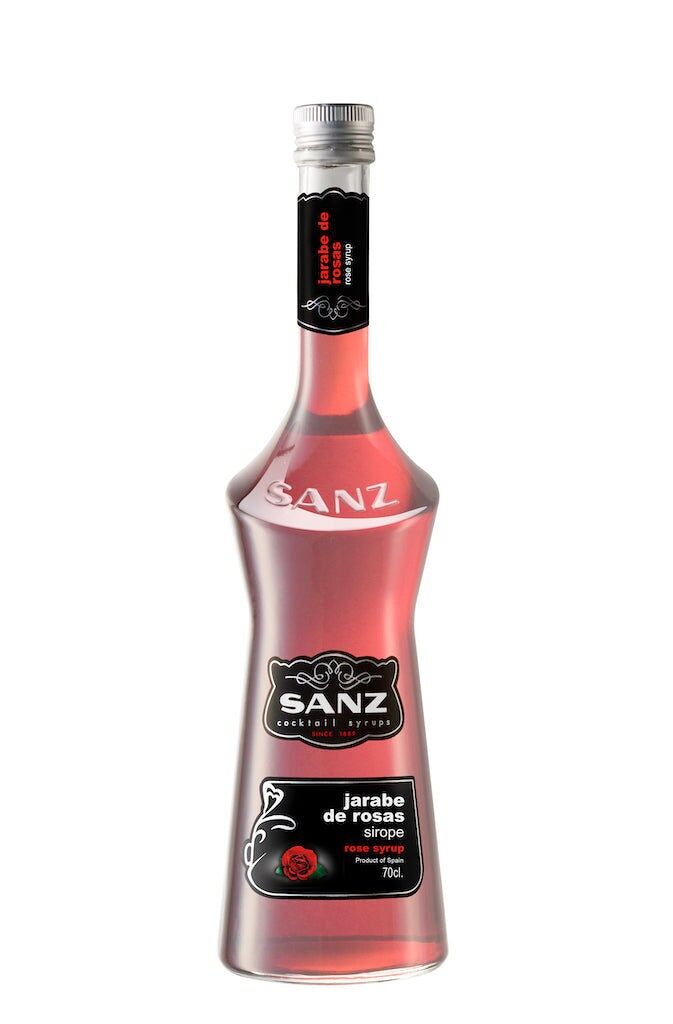 Sciroppo di rose Sanz 0,7l – con estratto naturale di rose, per cocktail e dessert