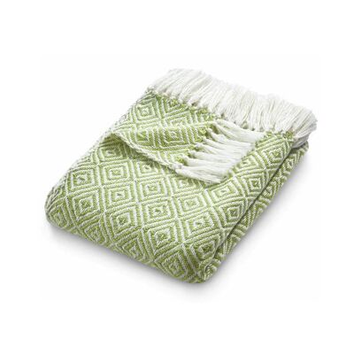 Alfombra Hug Rug tejida con diseño de rombos, color verde