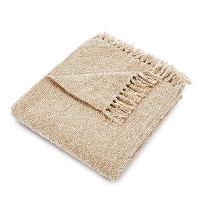 Jeté tissé à motifs croisés Hug Rug beige 130 x 150 cm