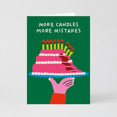 Carte de vœux (pliée) + enveloppe - Anniversaire - Plus d'erreurs (11x15cm / A6)