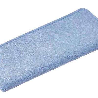 Étui en daim bleu
