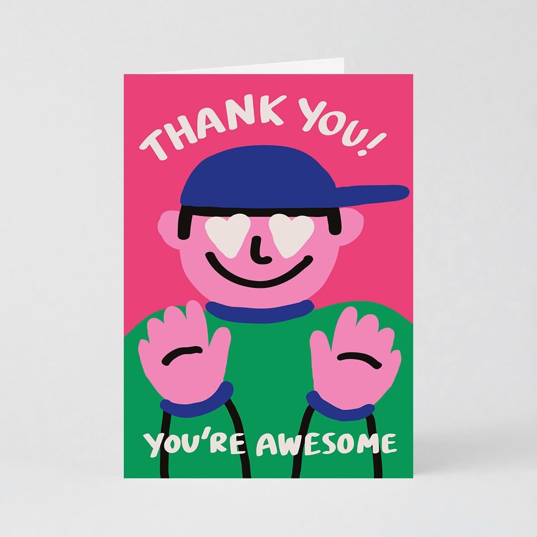 Biglietto d'auguri (piegato) + busta - Grazie - Fantastico (11x15 cm / A6)