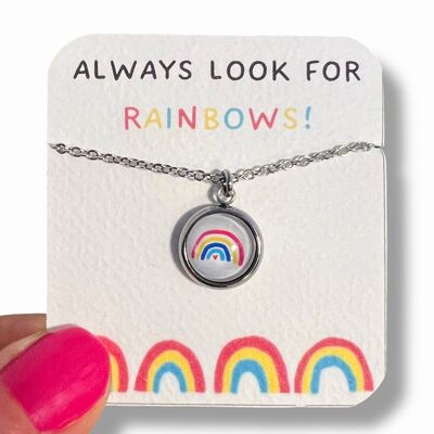 Rainbow Pattern Children's Necklace / Always look for rainbows!