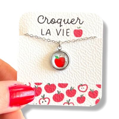 Collana per bambini Red Apple / Mordi la vita!