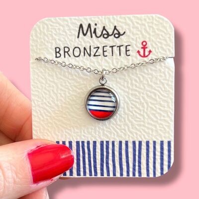 ¡Collar Infantil Rayas Azules y Rojas! /¡Señorita Bronzette!