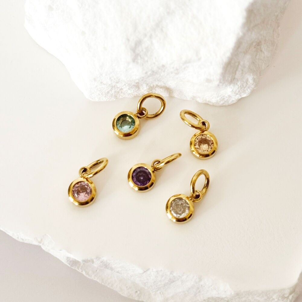 Geburtsstein-Charm - Edelstahl