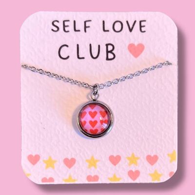 Collana per bambini Cuori rosa / club dell'amore per se stessi!