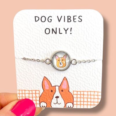 Bracciale in acciaio inossidabile per bambini con piccolo cane corgi