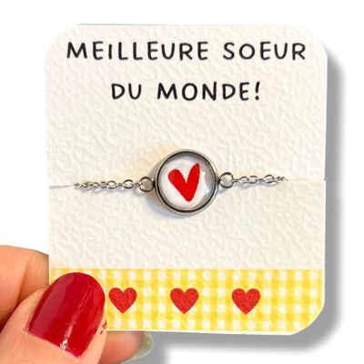 Red Heart Children's Bracelet / Best Sister in the World!