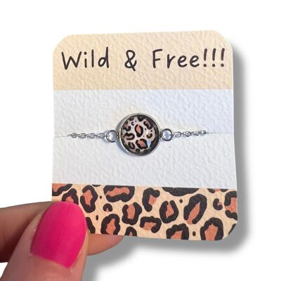 Children's Stainless Steel Bracelet Leopard Pattern / Wild & Free!
