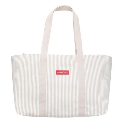 Borsa da viaggio beige con tasca interna