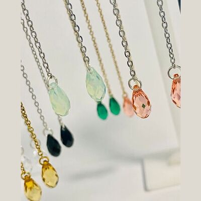 LOVY boucles d'oreilles en acier inoxydable doré perle en forme de poire