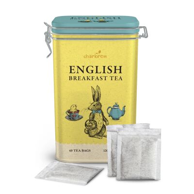Tè inglese per colazione "Whimsical Spring Rabbit" in lattina - 60 bustine