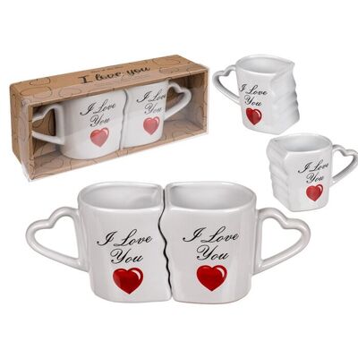 Taza doble, te amo, 8,5 x 9 cm,