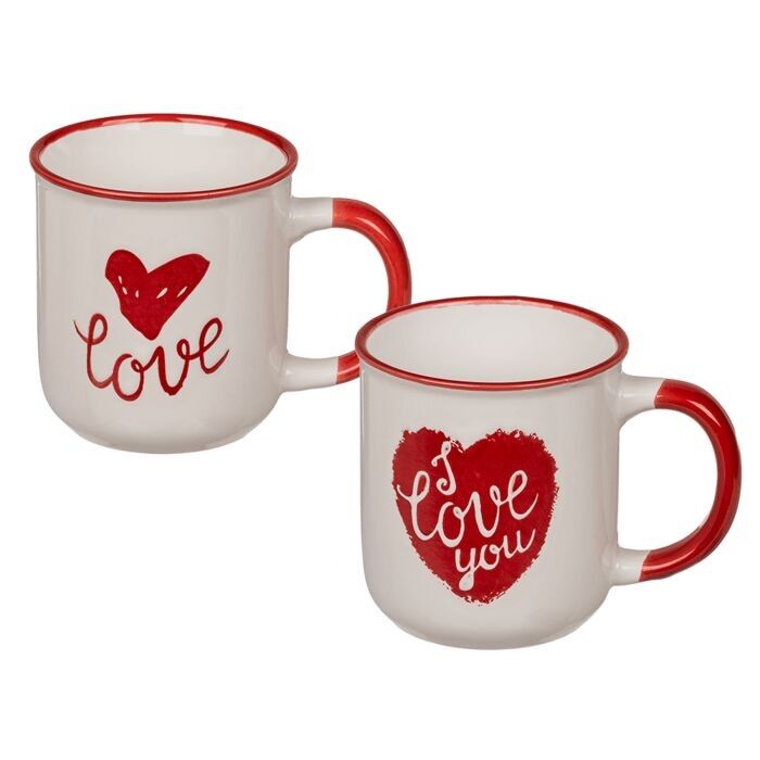 New Bone China Red Heart Mug, Love &