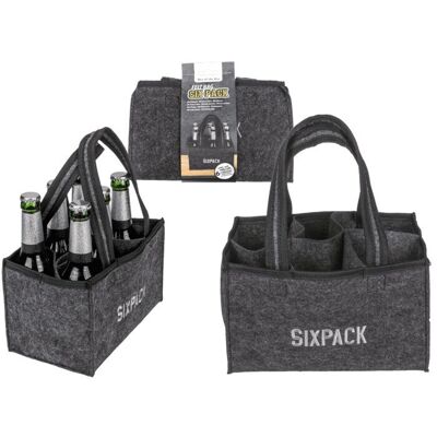 Sac à bouteilles en feutre avec 6 compartiments, pack de six,