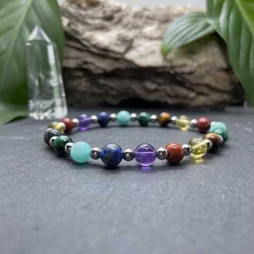 Bracelet Elastic'Perles 7 Chakras Rainbow