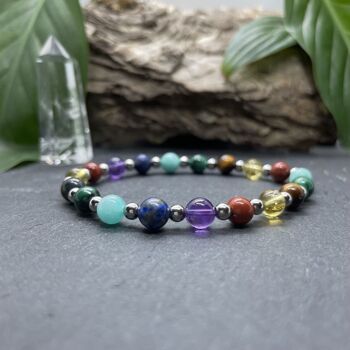 Bracelet Elastic'Perles 7 Chakras Rainbow 1