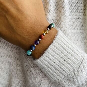 Bracelet Elastic'Perles 7 Chakras Rainbow 2