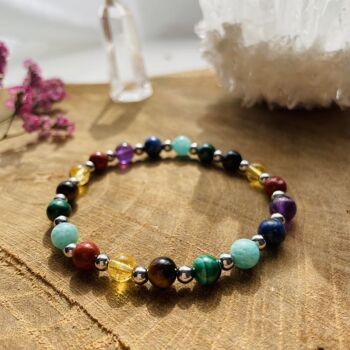 Bracelet Elastic'Perles 7 Chakras Rainbow 3