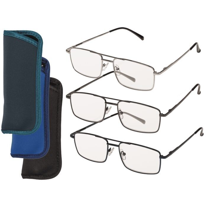 Fertig-Lesehilfe mit Metallgestell, 5 Stärken,