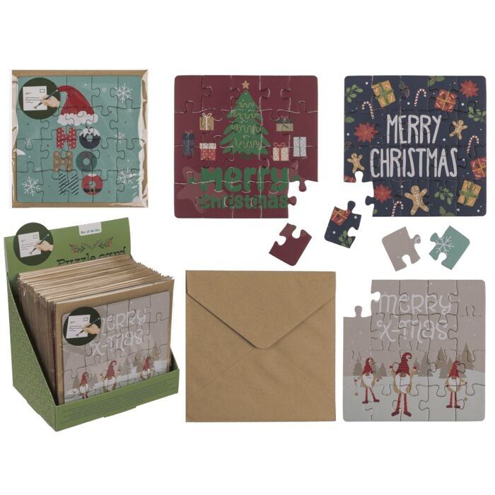 Square gift card, puzzle, X-Mas,
