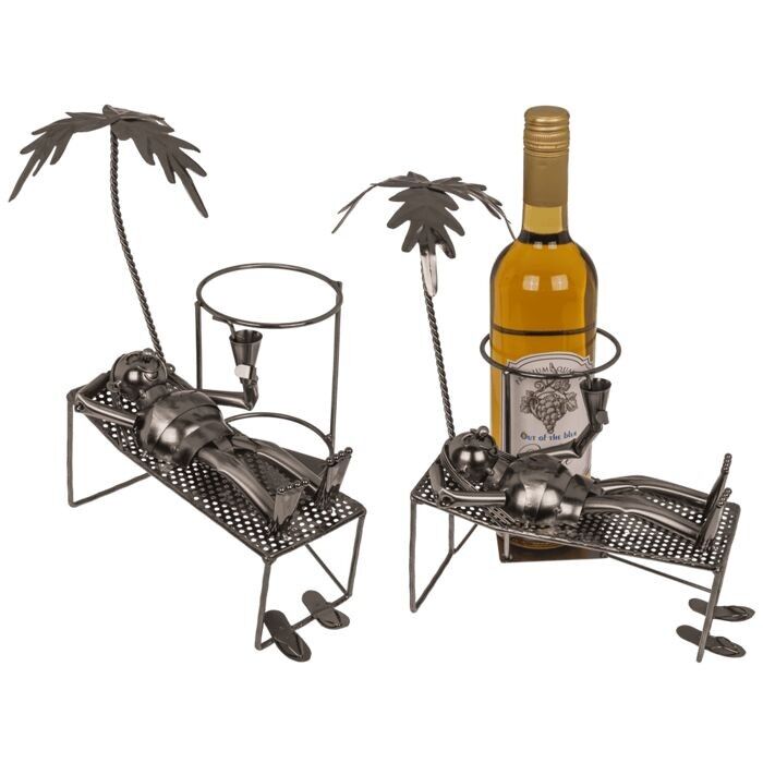 Porta bottiglia in metallo, sole,