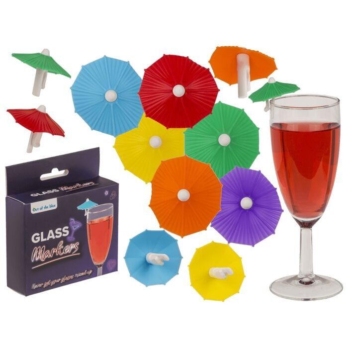 Glass marker, cocktail umbrella, made of silicone,