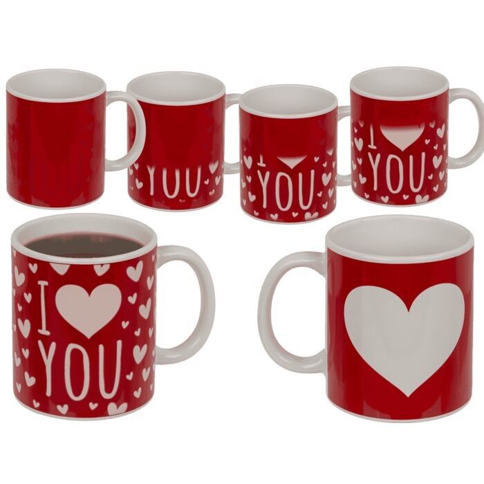 Mug, I love you, reacts to heat, 9.5 x 8 cm