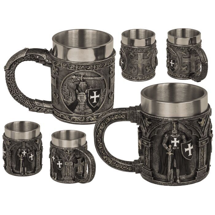 Beer mug, knight, with stainless steel insert,