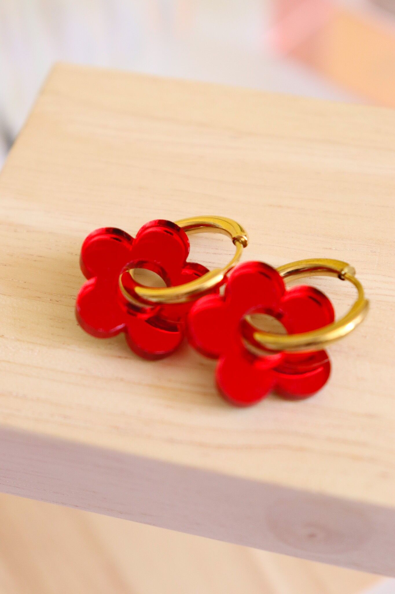 Orecchini a specchio rosso Isabelle